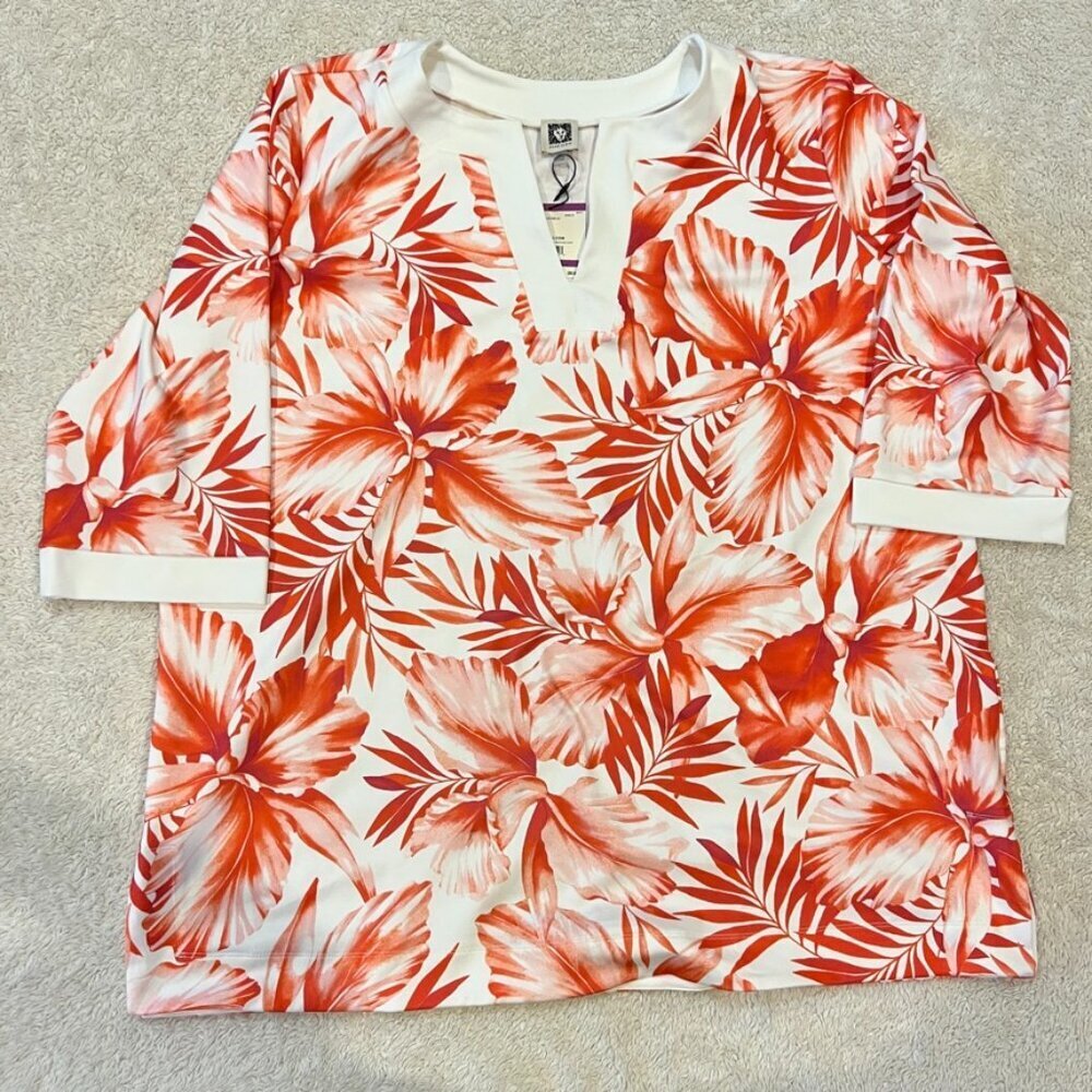Anne Klein Floral Tunic Size 2XL